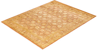 Traditional Mogul Orange Wool Area Rug 8' 2" x 10' 4" - Solo Rugs