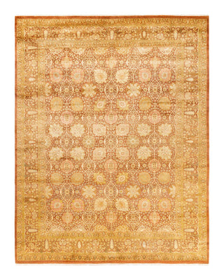Traditional Mogul Orange Wool Area Rug 8' 2" x 10' 4" - Solo Rugs