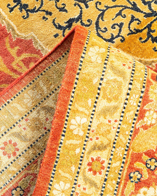 Traditional Mogul Orange Wool Area Rug 8' 3" x 10' 5" - Solo Rugs