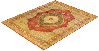 Traditional Mogul Orange Wool Area Rug 8' 3" x 10' 5" - Solo Rugs