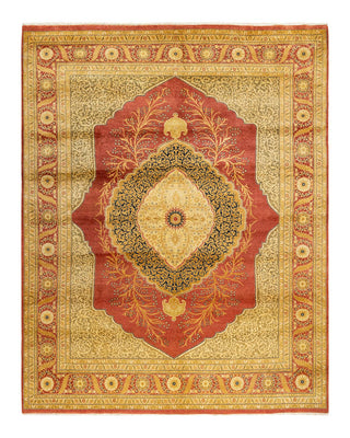 Traditional Mogul Orange Wool Area Rug 8' 3" x 10' 5" - Solo Rugs