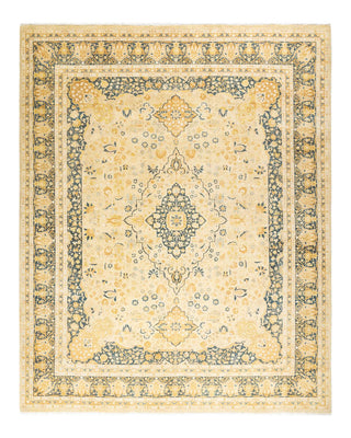 Traditional Mogul Ivory Wool Area Rug 8' 1" x 9' 10" - Solo Rugs
