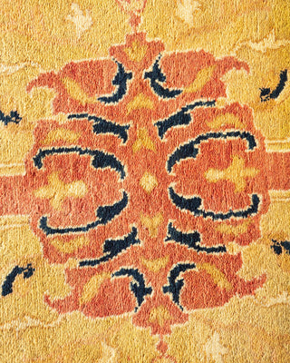 Traditional Mogul Orange Wool Area Rug 8' 1" x 10' 1" - Solo Rugs