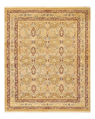 Traditional Mogul Ivory Wool Area Rug 8' 2" x 10' 1" - Solo Rugs