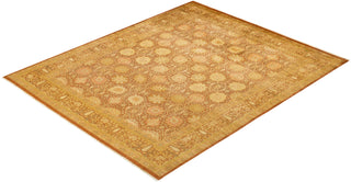 Traditional Mogul Brown Wool Area Rug 8' 2" x 10' 2" - Solo Rugs