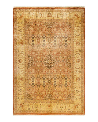 Traditional Mogul Brown Wool Area Rug 6' 0" x 8' 9" - Solo Rugs