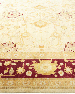 Traditional Mogul Ivory Wool Area Rug 10' 2" x 14' 7" - Solo Rugs