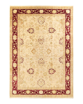 Traditional Mogul Ivory Wool Area Rug 10' 2" x 14' 7" - Solo Rugs