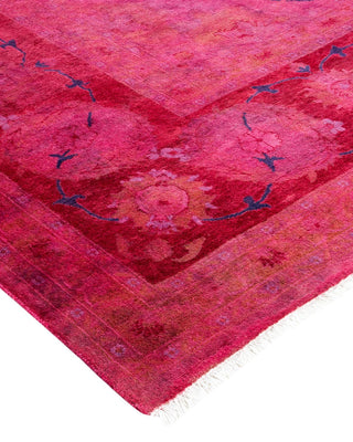 Contemporary Fine Vibrance Pink Wool Area Rug 9' 1" x 12' 7" - Solo Rugs