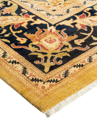 Traditional Mogul Green Wool Area Rug 9' 4" x 12' 2" - Solo Rugs
