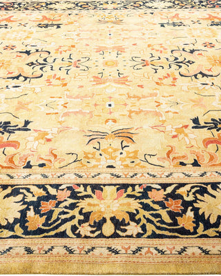 Traditional Mogul Green Wool Area Rug 9' 4" x 12' 2" - Solo Rugs