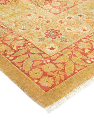 Traditional Mogul Yellow Wool Area Rug 12' 1" x 17' 6" - Solo Rugs