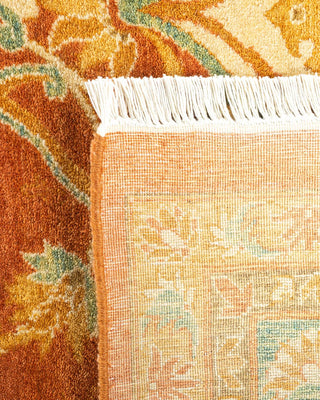 Traditional Mogul Orange Wool Area Rug 9' 1" x 12' 4" - Solo Rugs
