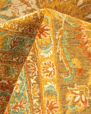 Traditional Mogul Orange Wool Area Rug 9' 1" x 12' 4" - Solo Rugs