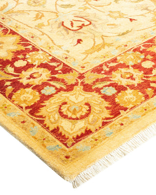 Traditional Mogul Ivory Wool Area Rug 6' 2" x 8' 10" - Solo Rugs