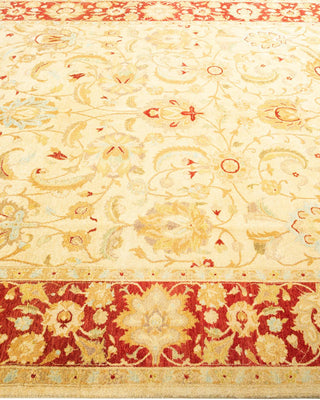 Traditional Mogul Ivory Wool Area Rug 6' 2" x 8' 10" - Solo Rugs