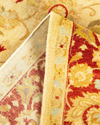 Traditional Mogul Ivory Wool Area Rug 6' 2" x 8' 10" - Solo Rugs