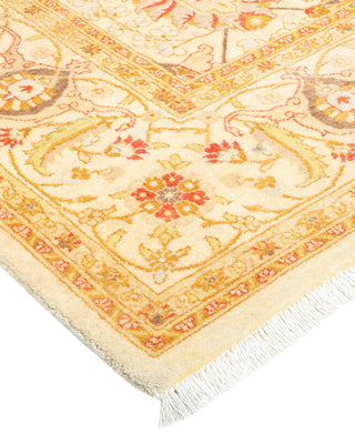 Traditional Mogul Ivory Wool Area Rug 4' 7" x 8' 10" - Solo Rugs