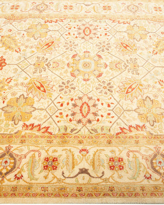 Traditional Mogul Ivory Wool Area Rug 4' 7" x 8' 10" - Solo Rugs