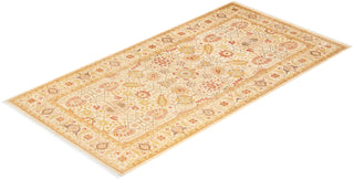 Traditional Mogul Ivory Wool Area Rug 4' 7" x 8' 10" - Solo Rugs