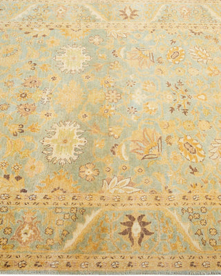Traditional Mogul Light Blue Wool Area Rug 4' 1" x 6' 1" - Solo Rugs