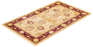 Traditional Mogul Ivory Wool Area Rug 3' 3" x 5' 3" - Solo Rugs