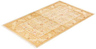 Traditional Mogul Ivory Wool Area Rug 3' 3" x 5' 1" - Solo Rugs