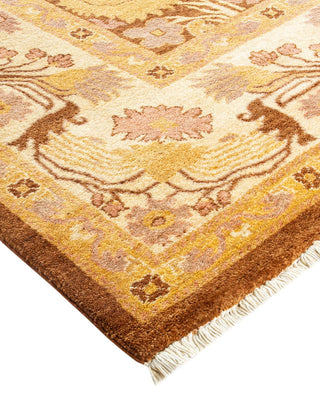 Contemporary Eclectic Yellow Wool Area Rug 9' 1" x 12' 5" - Solo Rugs
