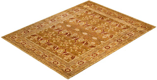 Contemporary Eclectic Yellow Wool Area Rug 9' 1" x 11' 9" - Solo Rugs