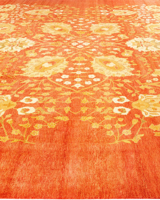 Contemporary Eclectic Orange Wool Area Rug 11' 8" x 14' 9" - Solo Rugs