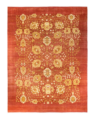 Contemporary Eclectic Orange Wool Area Rug 11' 8" x 14' 9" - Solo Rugs