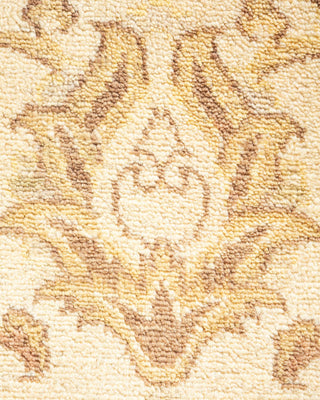 Contemporary Eclectic Ivory Wool Area Rug 4' 2" x 6' 2" - Solo Rugs