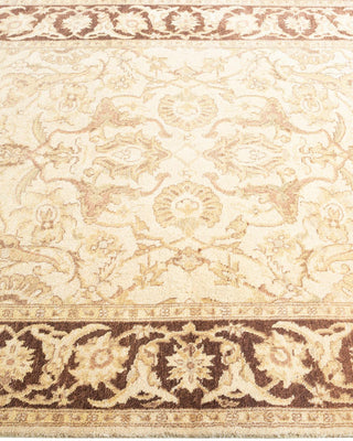 Contemporary Eclectic Ivory Wool Area Rug 4' 2" x 6' 2" - Solo Rugs