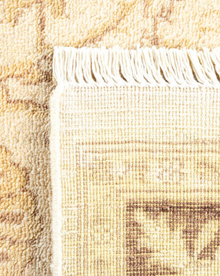 Contemporary Eclectic Ivory Wool Area Rug 4' 2" x 6' 2" - Solo Rugs
