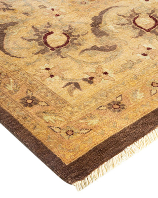 Contemporary Eclectic Brown Wool Area Rug 9' 1" x 12' 1" - Solo Rugs