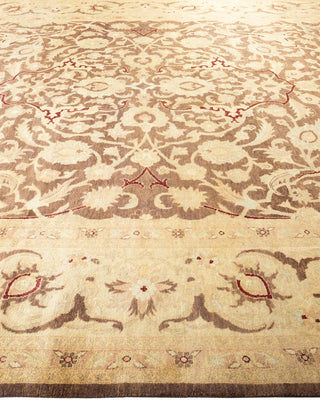 Contemporary Eclectic Brown Wool Area Rug 9' 1" x 12' 1" - Solo Rugs