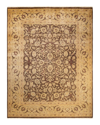 Contemporary Eclectic Brown Wool Area Rug 9' 1" x 12' 1" - Solo Rugs