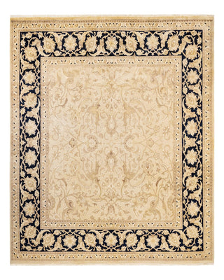 Contemporary Eclectic Ivory Wool Square Area Rug 9' 0" x 9' 5" - Solo Rugs