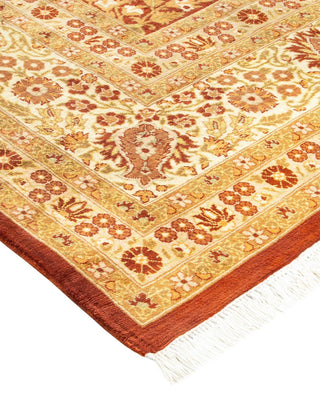 Traditional Mogul Orange Wool Area Rug 8' 1" x 9' 10" - Solo Rugs