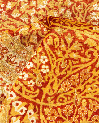Traditional Mogul Orange Wool Area Rug 8' 1" x 9' 10" - Solo Rugs