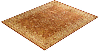 Traditional Mogul Orange Wool Area Rug 8' 1" x 9' 10" - Solo Rugs
