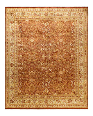 Traditional Mogul Orange Wool Area Rug 8' 1" x 9' 10" - Solo Rugs