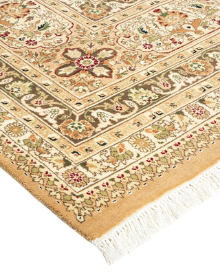 Traditional Mogul Yellow Wool Area Rug 8' 1" x 10' 3" - Solo Rugs