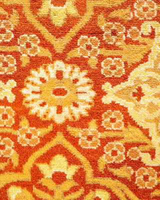 Traditional Mogul Orange Wool Area Rug 8' 2" x 10' 1" - Solo Rugs