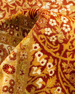 Traditional Mogul Orange Wool Area Rug 8' 2" x 10' 1" - Solo Rugs
