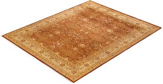 Traditional Mogul Orange Wool Area Rug 8' 2" x 10' 1" - Solo Rugs