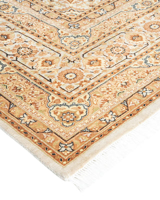 Traditional Mogul Ivory Wool Area Rug 6' 1" x 8' 10" - Solo Rugs