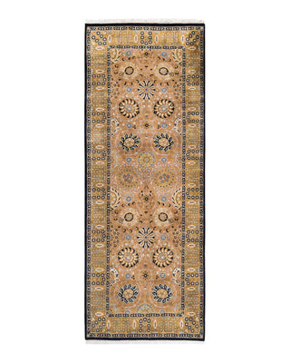 Traditional Mogul Brown Wool Runner 3' 1" x 8' 5" - Solo Rugs