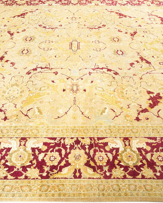 Traditional Mogul Ivory Wool Area Rug 9' 2" x 11' 10" - Solo Rugs