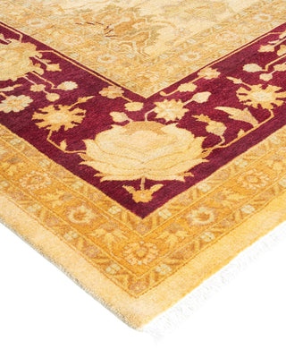 Traditional Mogul Ivory Wool Area Rug 9' 3" x 12' 3" - Solo Rugs